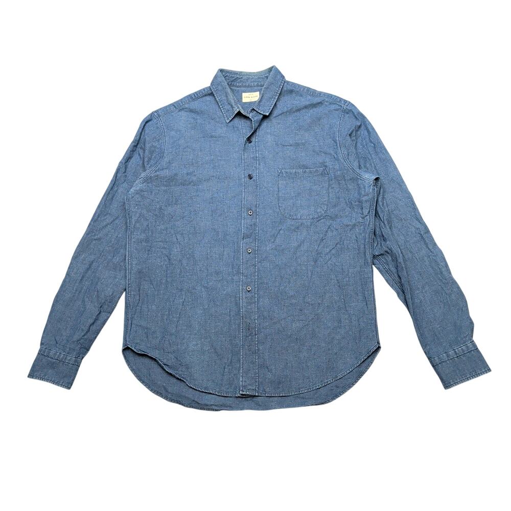 Simon Miller Denim Chambray Button Up Shirt Men's 4/XL Quiet Luxury Minimalist